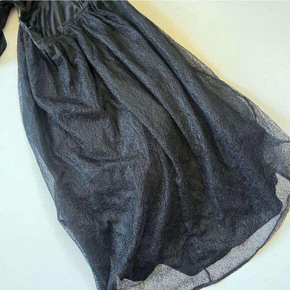Klesis Lace Black Puff Sleeve Midi Dress Small - Picture 3 of 9